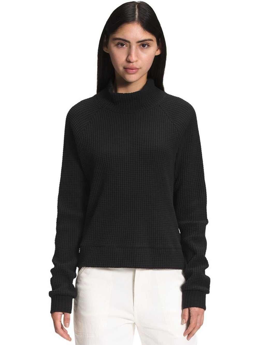The North Face Black Waffle-Knit Chabot Camping Sweater NWT